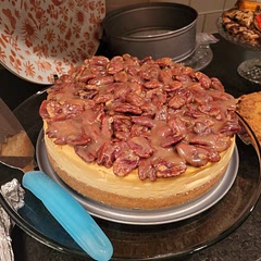 I made this and used Ritz crackers for the crust to cut the sweetness. It was a huge hit at our Thanksgiving dinner.