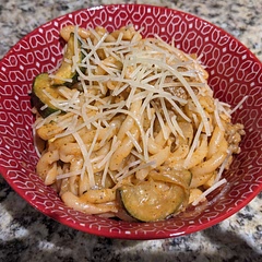 We made enough for four servings and had to substitute spicy pork sausage for the chicken sausage and Italian seasoning for the tuscan seasoning.  

We also used a full bag of pasta out of convenience and half a large yellow onion. 

It was delicious and we will definitely make it again.  A little spicy, but scrumptious.