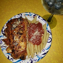 I used Italian bread crumbs and flipped the chicken parm after 15 mins for another 15 minutes to ensure it was thoroughly cooked. My family loved the outcome!