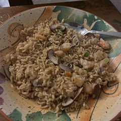 This was amazingly delicious, super easy and perfect for single folks like me. Possibilities are endless. I didn’t use a foil package, I used my cute little 1 quart Neoflam covered pot. I can’t wait to make many more versions of this. I will forever bake my ramen.