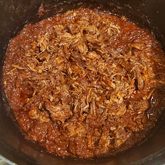 This was a little labor intensive but so worth it. I was worried it would be too spicy but it mellowed out and was the perfect amount of heat. Definitely need to drain the grease that floats to the top. Served with warm tortillas, Oaxaca cheese, cilantro and white onion. You can also use this to make birria fried tacos.