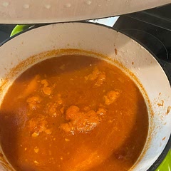 Wasn’t sure how much water or broth to put in the taste was really good!!