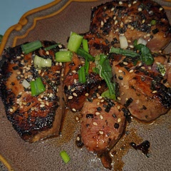 Very quick recipe. Can do either marinaded or not. Fancy feeling to eat it but not expensive as steak. This is a go to.