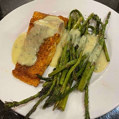 I make this air fryer salmon once a week because it’s so delicious and easy. Only takes 8-10 mins (depending on size of salmon filets and how you you like yours cooked)