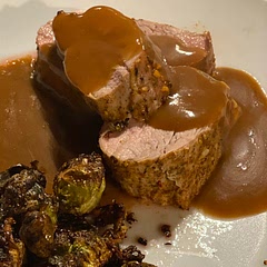 So moist and delicious! I used a pork gravy packet (the just add water kind). Super easy