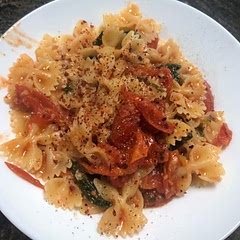 Added some white wine to the sauce and chili flakes at the end . I also used fresh basil instead of dry . Super good , light , easy and yummy