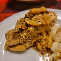 Cooking the chicken in the simmering wine made it taste a little boiled. Tasted like wine a lot and not much Dijon.