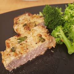 Instead of ground mustard I added Dijon mustard about a teaspoon or two! This recipe is easy and just fresh and delicately sweet and highlights a nice pork chop! I also added fresh chopped parsley in the marinade and as a garnish!