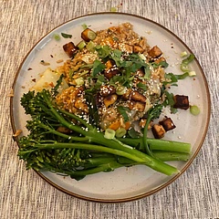 I often swap tempeh for tofu, or leave it out entirely and do the fried rice with something else