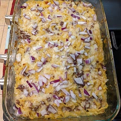 Pretty straightforward recipe. Really tasty if you like swiss cheese and sauerkraut. Requires a little bit of salt and pepper to taste when serving. (As I made it, it wasn't very salty so I added some salt in my portion)