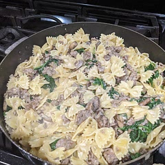 I saw in the comments others added Italian sausage so I did that as well. Pretty good. I would probably add some extra parmesan next time.