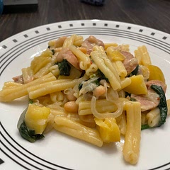 A bit of a strange meal.  It was just okay.  I would make more changes like different sausage or double the pepper.