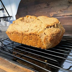 I used a dark beer so the aftertaste definitely came through. A very hearty bread, very dense and crumbly. Not sandwich bread at all but tasty.