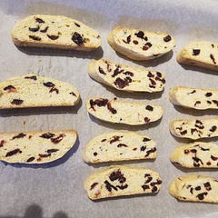 Very good recipe!  I used slivered almonds instead of pistachios and in my second batch I added the zest from a full orange in the wet ingredients before adding the dry. It's a nice complement to the cranberry.