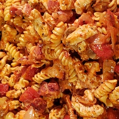 Don't add the bacon or the diced tomatoes. The chicken was the best part.