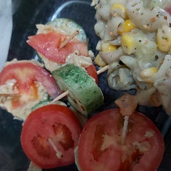 Easy and delicious, I served it with a minty macaroni salad.