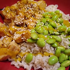 Tofu is so versatile! I love being able to cook it in the air fryer. 

Sometimes I tweak the sauce a little. This time I used Sambal Oelek and maple syrup for the second saucing.