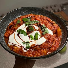 The stew was great and had a great texture. I added parmesan rind (always great in stews like this) and skipped the blending part clompletely. Seemed like an unnecessary hassle.