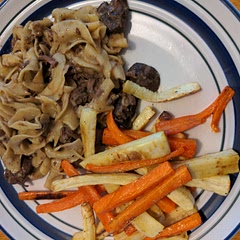 No better way to serve leftover pot roast. Served tonight with roasted carrots and parsnips.