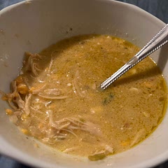 I added corn in mine and a little cornstarch this recipe is very liquidy, We ate with tortilla strips