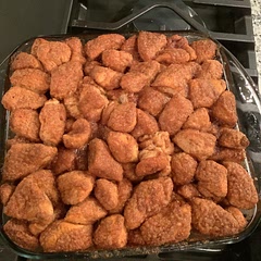 Didn’t have a Bundt pan so I used a 9x9. It was very uncooked in the middle after 25 minutes, but the top was mostly cooked so I set it to 325 F and cooked it for another 15 mins.