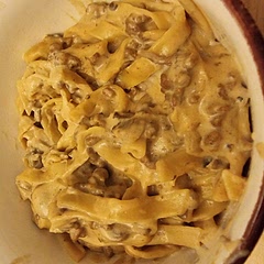 Was nice but would leave out the soured cream next time. I also added the wourcester sauce as others suggested but I wouldn't add that again either. Other differences from the main recipe that I made were tagliatelle instead of noodles (boiled before hand), used 2 oxo cubes instead of broth and lots of extra salt