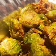 This was pretty good! My brussel sprouts were a little sour but I don't believe that was the recipe's fault, so I ended up drizzling honey. I also made a good amount of this and just had to remember to take a picture before we ate it all. Lol.