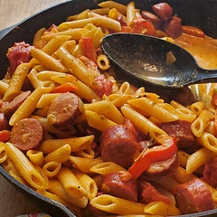 I subbed andoille sausage for chicken bc the family wanted a change. I added a red pepper and bumped the cream cheese up 2oz and the cayenne to a 1/2 tsp for more heat. The taste was restaurant quality!