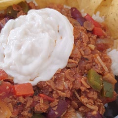 I made this using vegan mince and it was really tasty, I added just  tiny bit of cayenne to make it kids friendly.