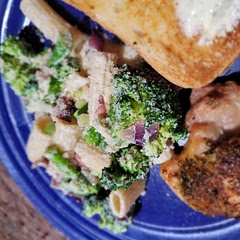 Lots of flavor! Cut the recipe in half except for the sauce. Hubby likes meat with dinner so I added air fryer chicken thighs and garlic parmesean bread. Will make again.