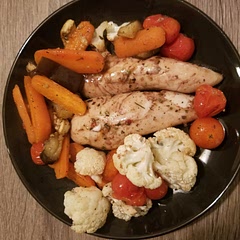 Interesting taste. Added eggplant and the store didn't have broccoli so did cauliflower instead. Pretty healthy dinner.