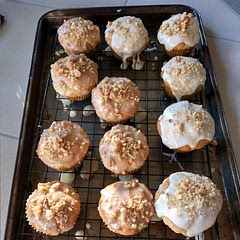 I added 1tsp of vanilla and 1/3 cup chopped walnuts.  For the topping I made a honey buttercream glaze and sprinkled more walnuts on top.  Delicious!  Easy too!