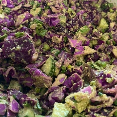 I made purple goddess since the store was sold out of green cabbage- very delicious with fish tacos and tortilla chips.