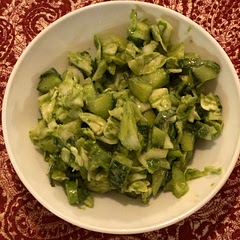 This was so easy and absolutely delicious!!  I can’t wait for my avocado to ripen so I can add to it.  This will also be a great “summer salad” to keep in the beach fridge.  10/10!!