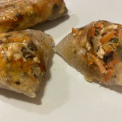 Filling is delicious, very time consuming process though in a small kitchen. The rolls came out a bit noodly even after cooking for a long time. I might try making them with only one paper and put them in the air fryer!