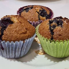 I used almond milk instead, they make for a great breakfast muffin as not too sugary. Really easy to make!