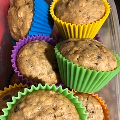 These are delicious! I made with sugar instead of honey (one-to- one sub) instead so I could give to my baby too. 
I also added chocolate chips for my older boy and us! 
So good!