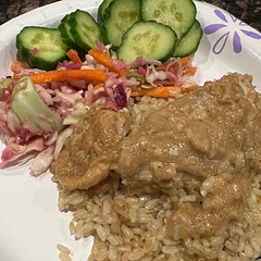 So good!  Packed a breast with some sauce for lunch and ate it with a baked sweet potato and kale seasoned with TJ’s green goddess seasoning.