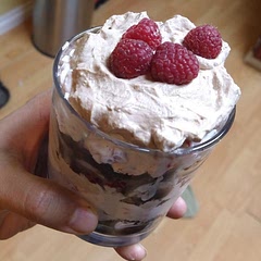 I didn't have any fancy dessert bowls so I made it in the glasses I had. And omg folks..... This recipe is orgasmic!!!!! I was going to delay it and so glad I didn't!