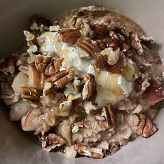 This was just ok. The 2 Tbsp of yogurt overpowered the oatmeal. If I make it again, I’d decrease the yogurt and add a bit of brown sugar. I also made this on the stove since I don’t have a microwave - not sure if that makes a difference.