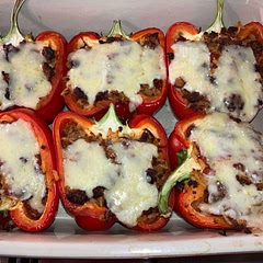 I used meat free mince and it worked well.  I used a strong cheddar instead of mozzarella.