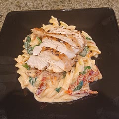 My husband loved it. It was easy to make. I love sun dried tomatoes :)