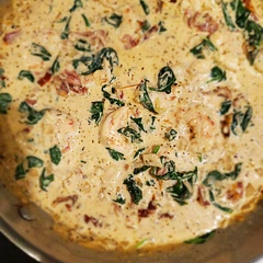 Very good. I only used 4 cloves of garlic (I thought that was plenty) and I added red pepper flakes. Did not need corn starch. It thickened up nicely on its own. Served with bucatini pasta and garlic bread. Family was very happy!
