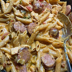 I added kielbasa sausages with the chicken breast. It was flavorful and easy to make! Definitely keeping in my monthly dinner recipes!