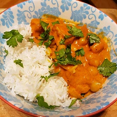 Tasty dish. Made this a few times now and always comes out good.  Our tweaks this time include using ghee (not vegan), and added chickpeas.  Wish I had some naan on hand to soak up the sauce. Definitely recommend.