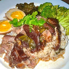 It takes long time and patience. But it’s worth it! The  meat was so soft, skin melted in my mouth, yummy! Serve with chili & lime sauce