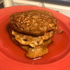 My husband is a picky eater and he LOVES these. They do take longer to cook through than regular pancakes, but they are so worth it. I enjoy them with a little sugar free maple syrup *chef’s kiss*