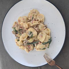 I've made this same thing many times before, but ran across this recipe that adds the Italian sausage and it makes it 100 times better!!