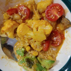 Added cauliflower and vegetable broth also