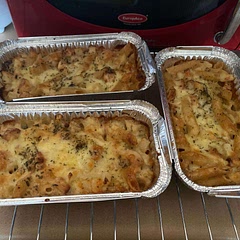 Swapped out the pork with chicken. Cubed it before we pan-fry so the kids would have an easier time eating them. Seasoned them with some paprika and Italian seasoning. 

Added in some penne pasta (al-dente).